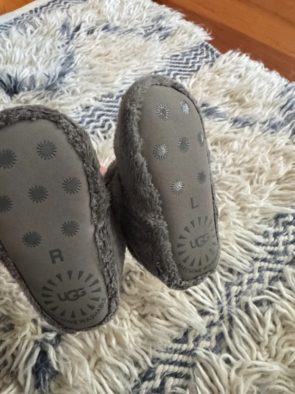 UGG Kids Gray Plush Fuzzy Booties